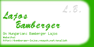 lajos bamberger business card